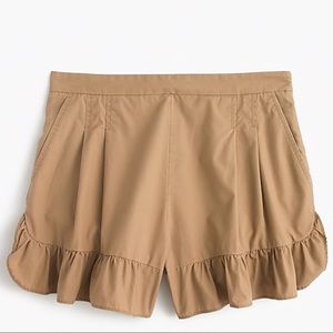 J. crew Ruffle Khaki Shorts